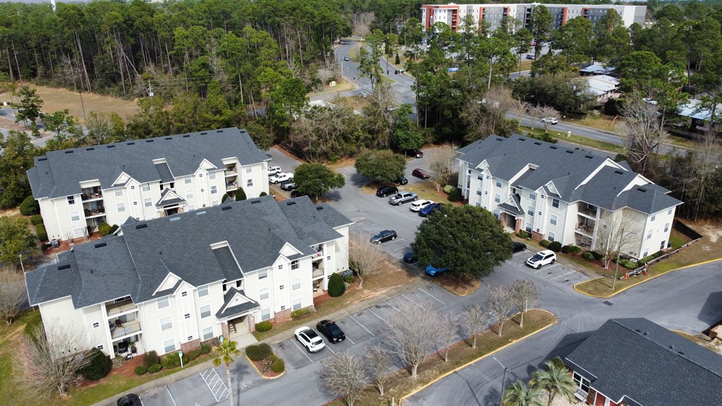 an aerial view of houses in a neighborhood
